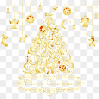 600 X 585 9 - Gold Christmas Greetings Clipart