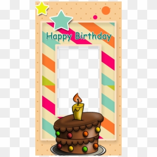 Attractive Birthday Frame Freeproducts - Drawing Of Cake With Colour Clipart