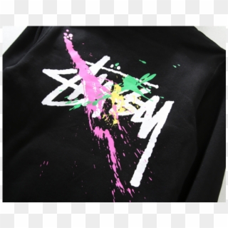 Stussy Splash Paint Logo Hooded Sweater - Stussy Clipart