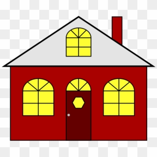 School House Clip Art - Cartoon House With Christmas Lights - Png Download