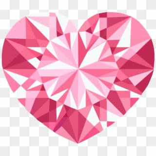 Crystal Vector Watercolor - Pink Crystal Heart Png Clipart
