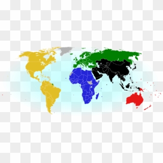 The Continents Linked To The Colours Of The Olympic - Comparison Between India And Afghanistan Clipart