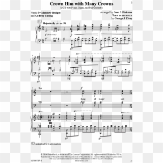 Crown Him With Many Crowns Thumbnail Crown Him With - Sheet Music Clipart