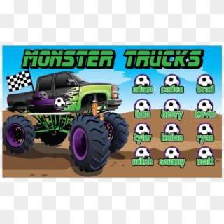 3'x5′ Vinyl Banner Monster Trucks - Monster Truck Clipart