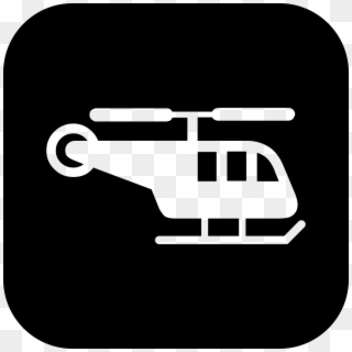 Helicopter Side View Inside A Rounded Square Comments - Heli Pad Clipart - Png Download
