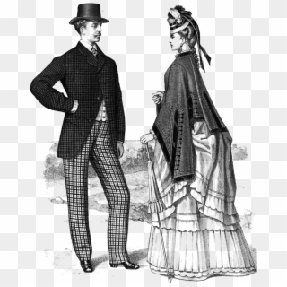 Fashion Man Woman Cane 1800s 1359963 - 1800 Man And Woman Clipart