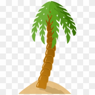 Palm Tree, Exotic, Tropical, Island, Green, Sand, Beach - Palm Tree Clip Art - Png Download