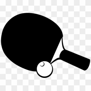 Ping Pong Clipart Black And White - Ping Pong Paddle Black And White - Png Download