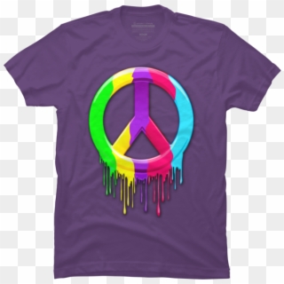Peace Sign Dripping Rainbow Paint - Prometheus School Of Running Away From Things Clipart