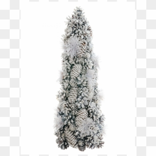 18" Glittered Pine/pine Cone Cone Topiary White Glittered - Christmas Tree Clipart