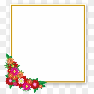 Flowers, Sticker, Frame, Square, Element, Graphics - Flower Photo Square Frame Png Clipart