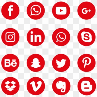 Red Social Media Icons - Social Media Icons Grey Png Clipart