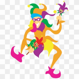 Mardi Gras Dancing Jester 3 Clip Art - Mardi Gras Jester Clipart - Png Download