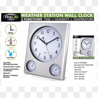 Perfect For Indoor Or Outdoor Use, The Finelife Weather - Quartz Clock Clipart