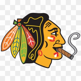 Free Blackhawks Clipart - Chicago Blackhawks Logo Smoking - Png Download