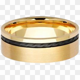 051651 Black Zirconium And Gold Band - Wedding Ring Clipart