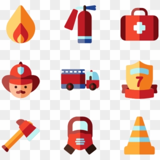 Fire Department - Fire Extinguisher Flat Icon Clipart