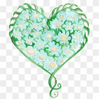 Hand Drawn Green Heart Pattern Transparent Love Clipart