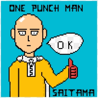 One Punch Man - Pixel Art Portrait Clipart