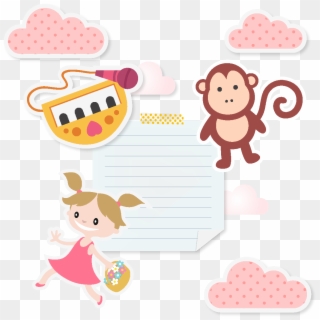 Hand Drawn Cartoon Monkey Paper Element - Cartoon Clipart