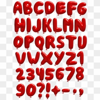 Balloon Letter Fonts - Red Colour Letter Balloons Clipart