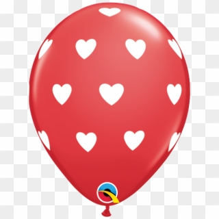 Big Hearts Red Balloon - Globos Blancos Con Corazones Clipart