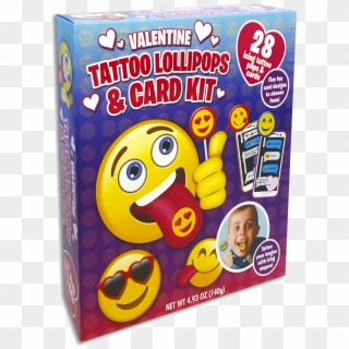 Emoticon 28ct Tattoo Lollipop & Card Kit - Tattoo Lollipops Clipart
