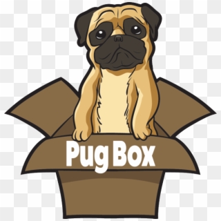 Premium Pug Box - Dog In Box Cartoon Png Clipart