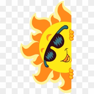Transparent Smiling Sun Decoration - Sun With Sunglasses Clipart