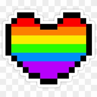 Rainbow Heart Pride Tumblr Emoji - Sticker Pixel Clipart