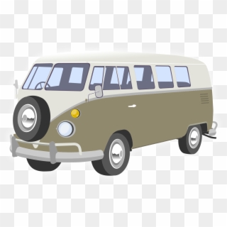 Camping Save Icon - White Volkswagen Bus Vector Clipart