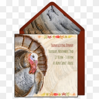 Watercolor Thanksgiving Turkey Online Invitation - Turkey Clipart