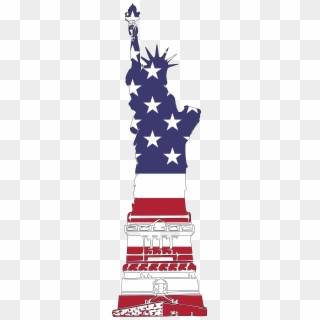 America Flag Landmark - Statue Of Liberty Clip Art - Png Download