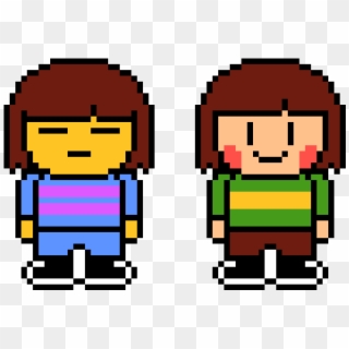 Fan-made Undertale Chara & Frisk Battle Sprite - Chara And Frisk Sprite Clipart