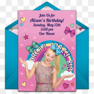 Jojo Siwa Birthday Online Invitation - Jojo Siwa Birthday Invitations Clipart