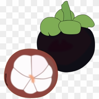 Flat, Fruit, Fuzzy - Mangosteen Clipart - Png Download