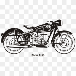Picture Free Download Collection Of Old Motorbike Drawing - Vintage Motorcycle Black And White Clipart