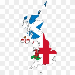 Flag-map Of The United Kingdom - Map Of Uk With Flags Clipart