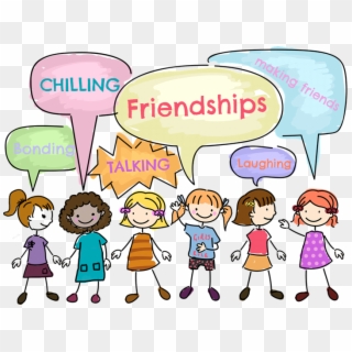 Graphic Free Stock Group Of Friends Talking Clipart - Children Talking - Png Download