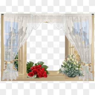 Free Png Best Stock Photos Beautiful Window Frame With - Window And Curtain Png Clipart