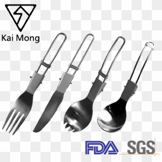 Camping Hiking Spoon Spork Fork Knife Portable Cutlery - Sgs Clipart