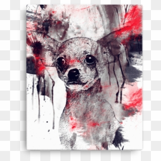 Chihuahua Splatter Canvas - Chinese Crested Dog Clipart