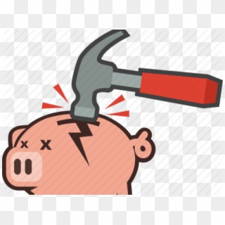 Hammer Clipart Piggy Bank - Png Download