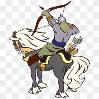 Fantasy, Knight, Archer, Horse, War, Fight, Warrior - Cartoon Clipart