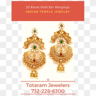 Totaram Jewelers - Ear Hangings In Gold Clipart