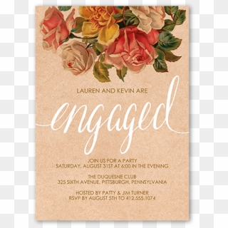 Flower Engagement Invitation Clipart