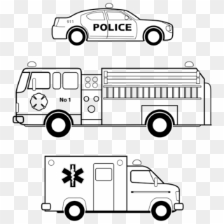Police Car Emergency Vehicle Motor Vehicle - Vehicles Black And White Clipart