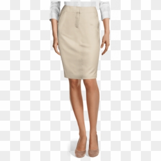 Beige Polyester Pencil Skirt - Black Linen High Waisted Pants Clipart
