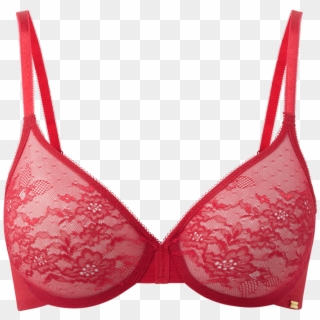 Glossies Lace Sheer Bra Red Product Front Clipart