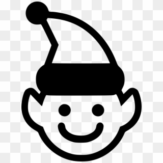 Png File - Christmas Elf Icons Black And White Clipart